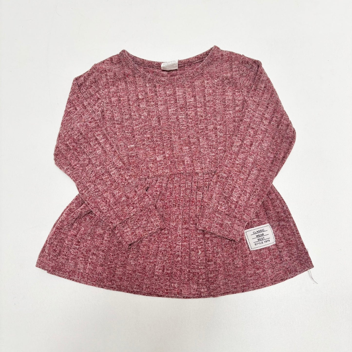 $2 BASICS - Ribbed Peplum Tee, Size 2