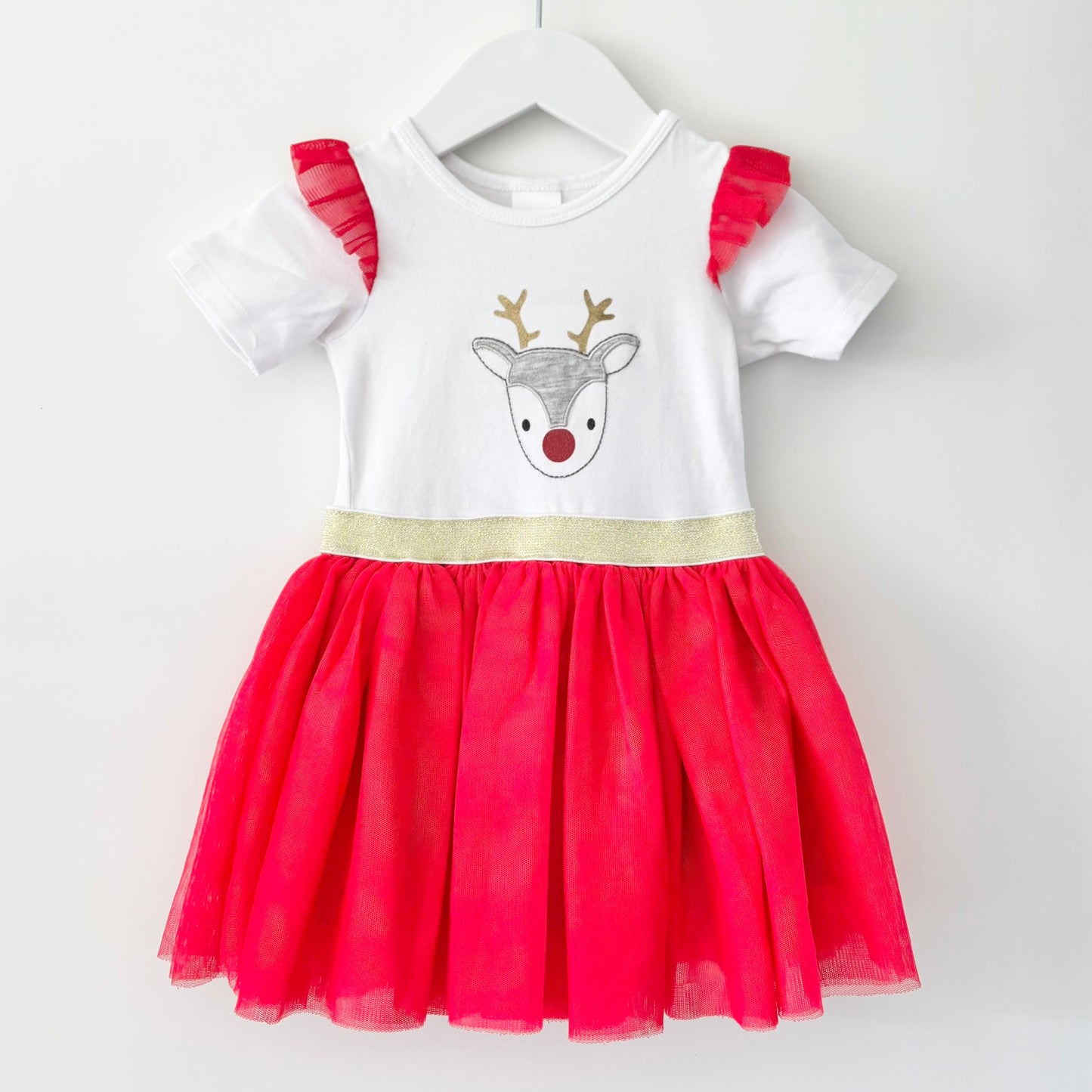 Teeny Weeny Reindeer Tutu Dress, 6-12m