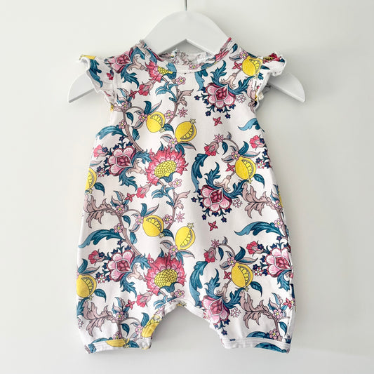 Milky Paisley Romper, 3-6m