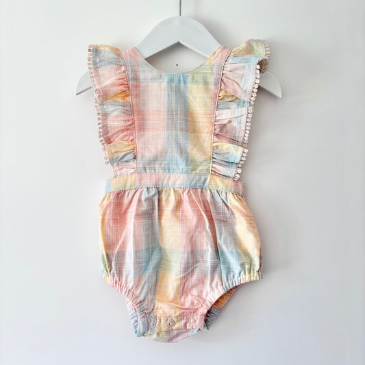 HUX Rainbow Ruffle Playsuit, 6-12m (NEW)