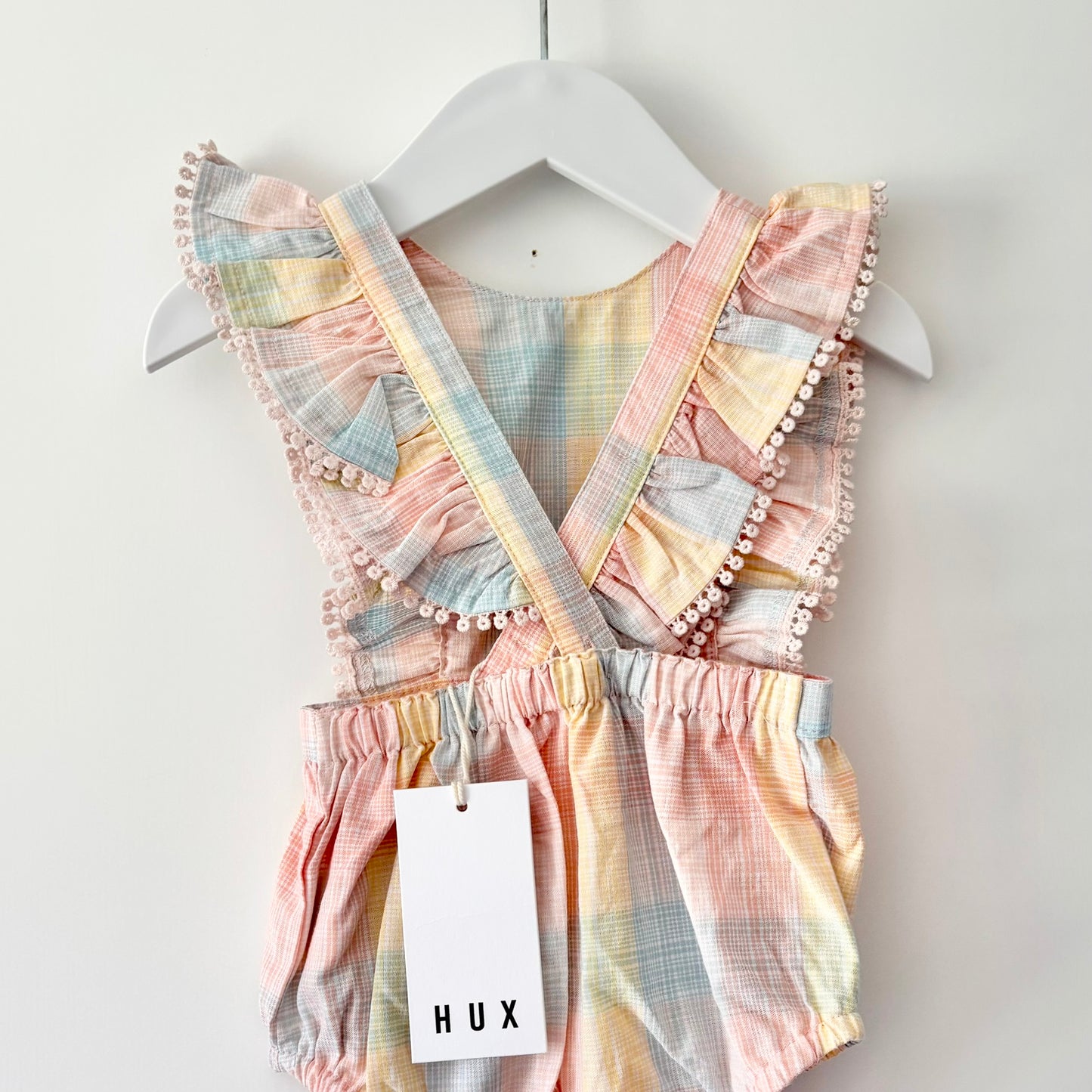 HUX Rainbow Ruffle Playsuit, 6-12m (NEW)