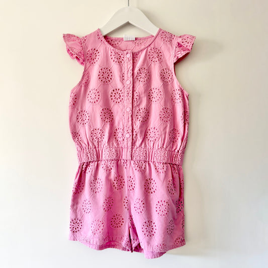 Milky Broderie Playsuit, Size 7