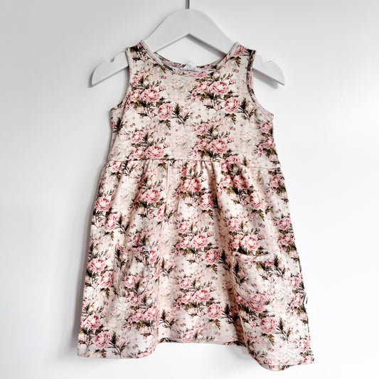 Vintage Plume Rose Dress, Size 3