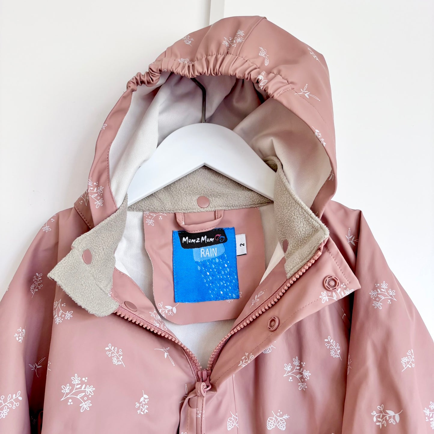 Mum2Mum Floral Rain Jacket, Size 2