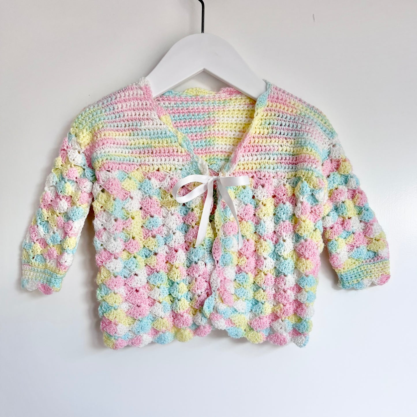 Handknitted Rainbow Cardigan, 6m