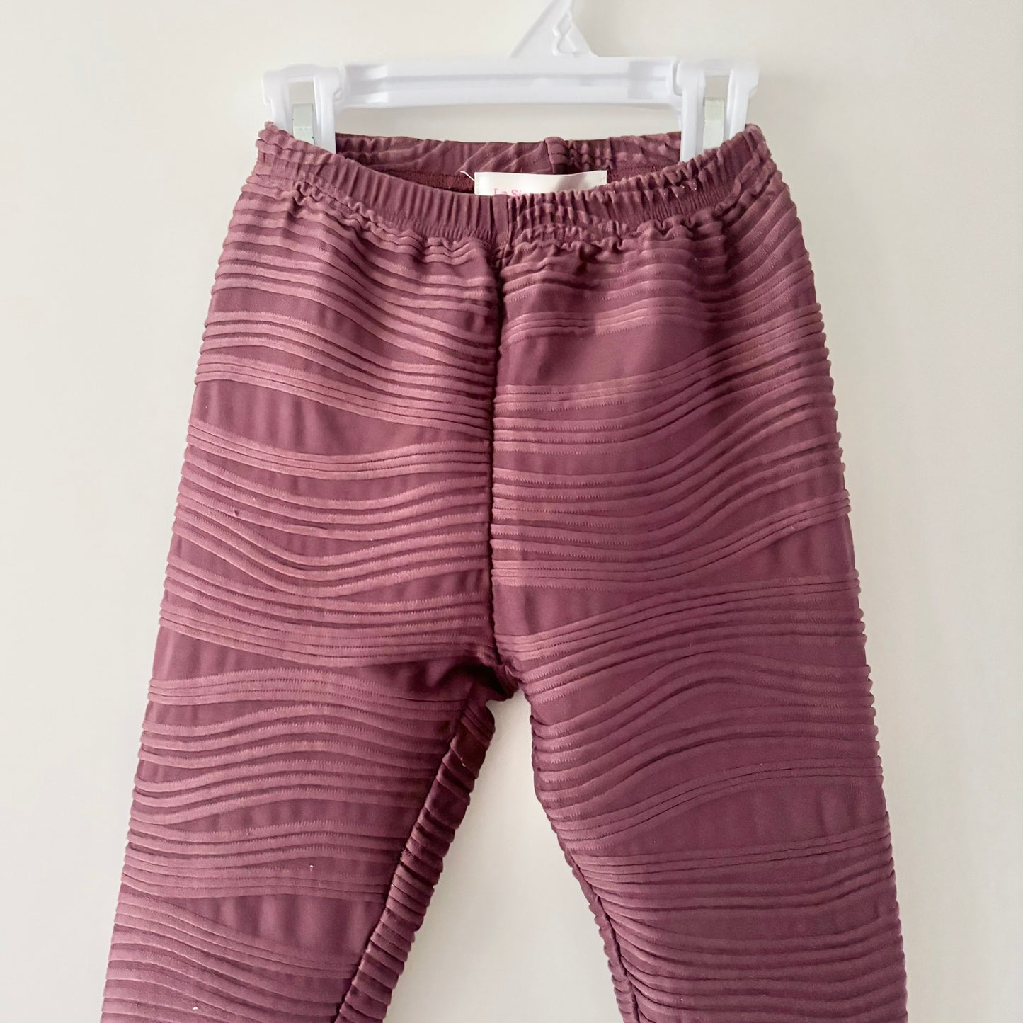 La Sienna Textured Leggings, Size 5 (Plum)
