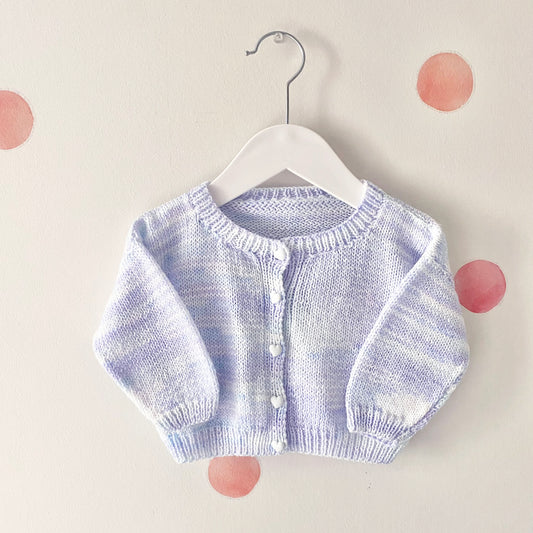 Handknitted Cardigan - Lavender, Size 1