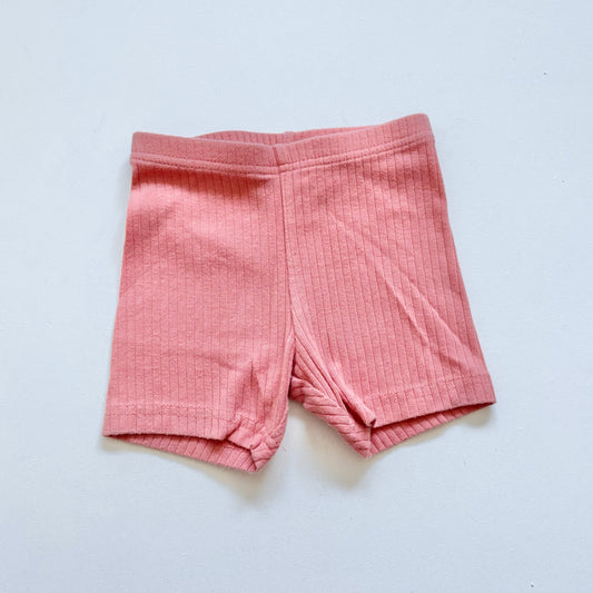 $2 BASICS - OshKosh Rib Bike Shorts, 12m (Coral)