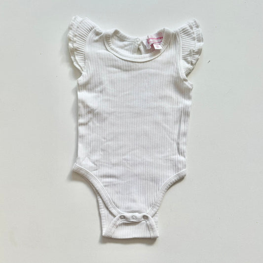 $2 BASICS - La Sienna Flutter Bodysuit, 3-6m (White)