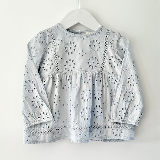 Zara Broderie Blouse, 12-18m