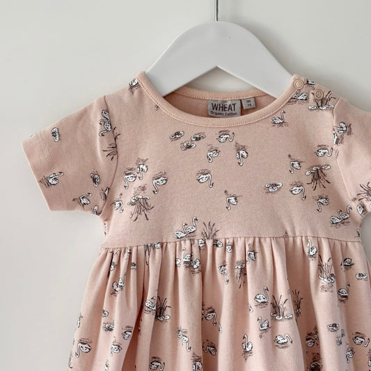 Wheat Organic Swan Dress, 9m