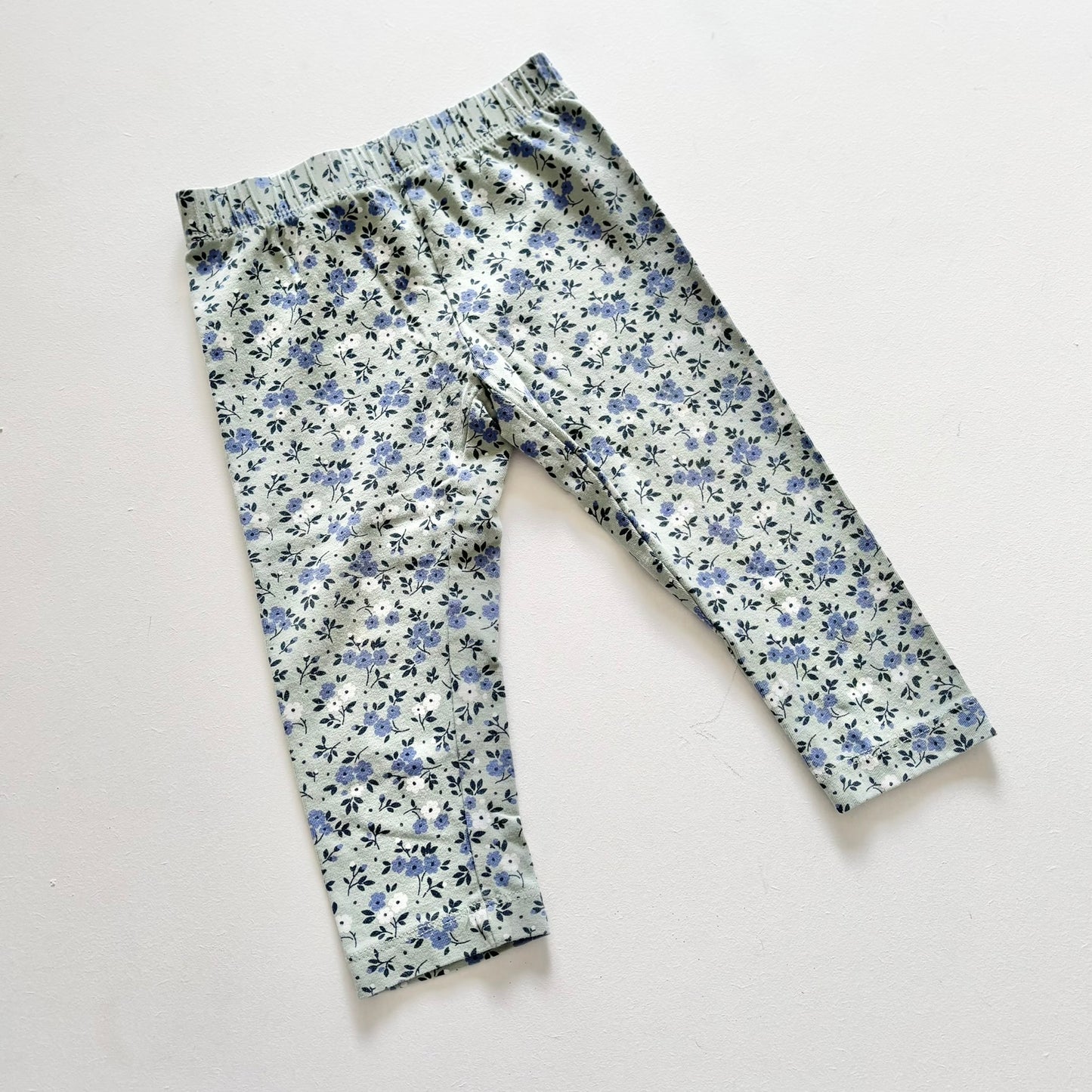 $2 BASICS - Green Floral Leggings, Size 2