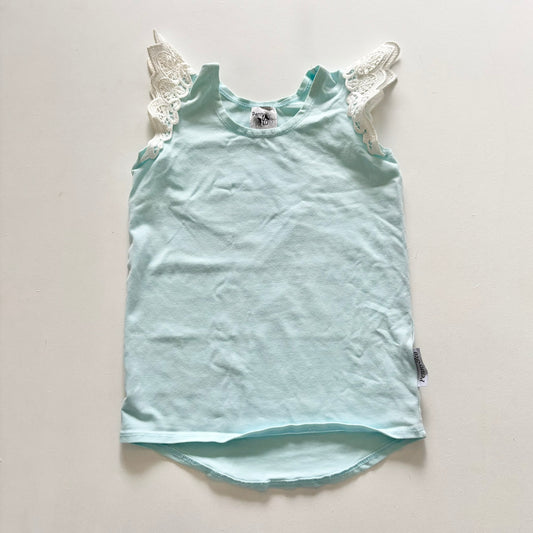 $2 BASICS - Penny & Co Lace Tee, Size 4 (Periwinkle)