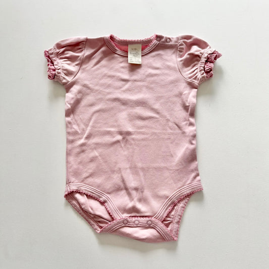 $2 BASICS - Little Bundle Frill Bodysuit, 6-12m (Rose)