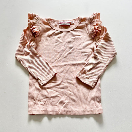 $2 BASICS - La Sienna Flutter Tee, Size 6 (Ballet Pink)