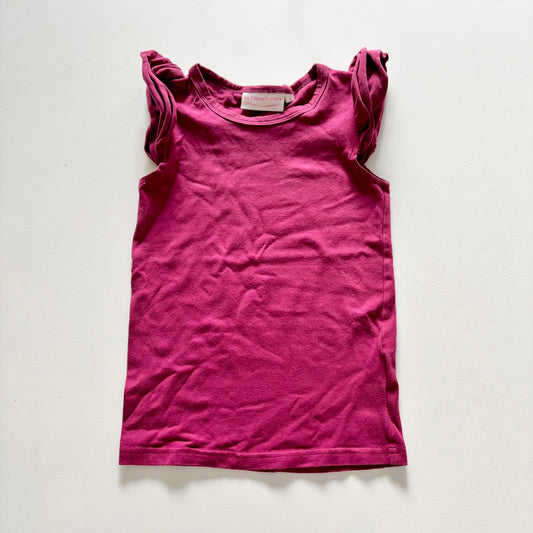 $2 BASICS - La Sienna Flutter Tee, Size 6 (Plum)