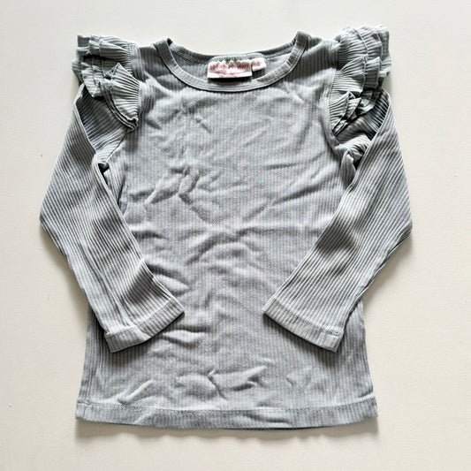 $2 BASICS - La Sienna Flutter Tee, Size 6 (Sky)