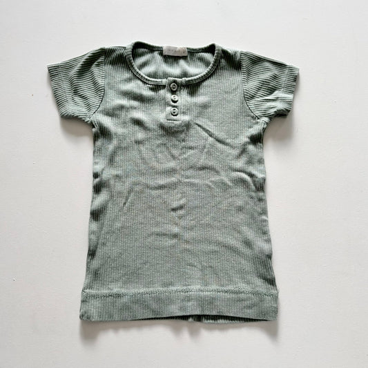 $2 BASICS - Jamie Kay Ribbed Tee, Size 4 (Seafoam)