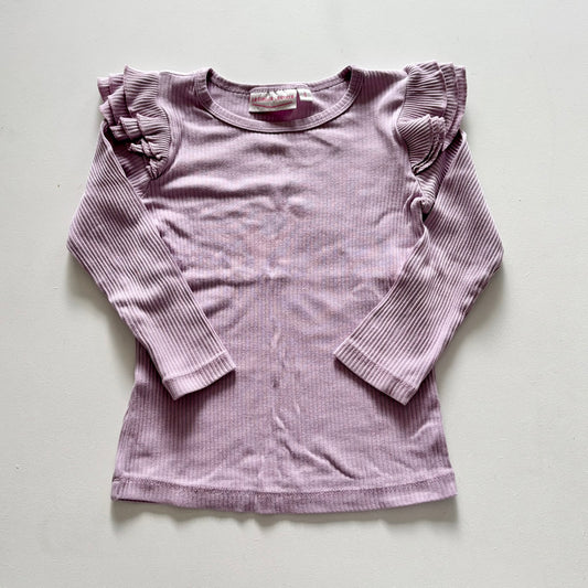 $2 BASICS - La Sienna Flutter Tee, Size 6 (Lilac)