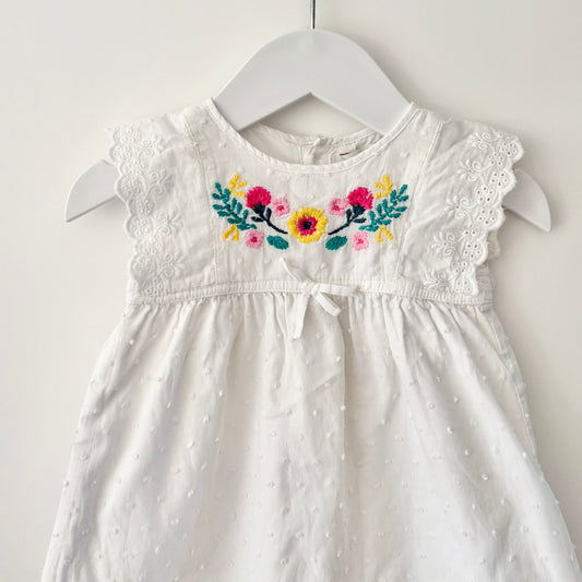 Fox & Finch Embroidered Romper, 3-6m