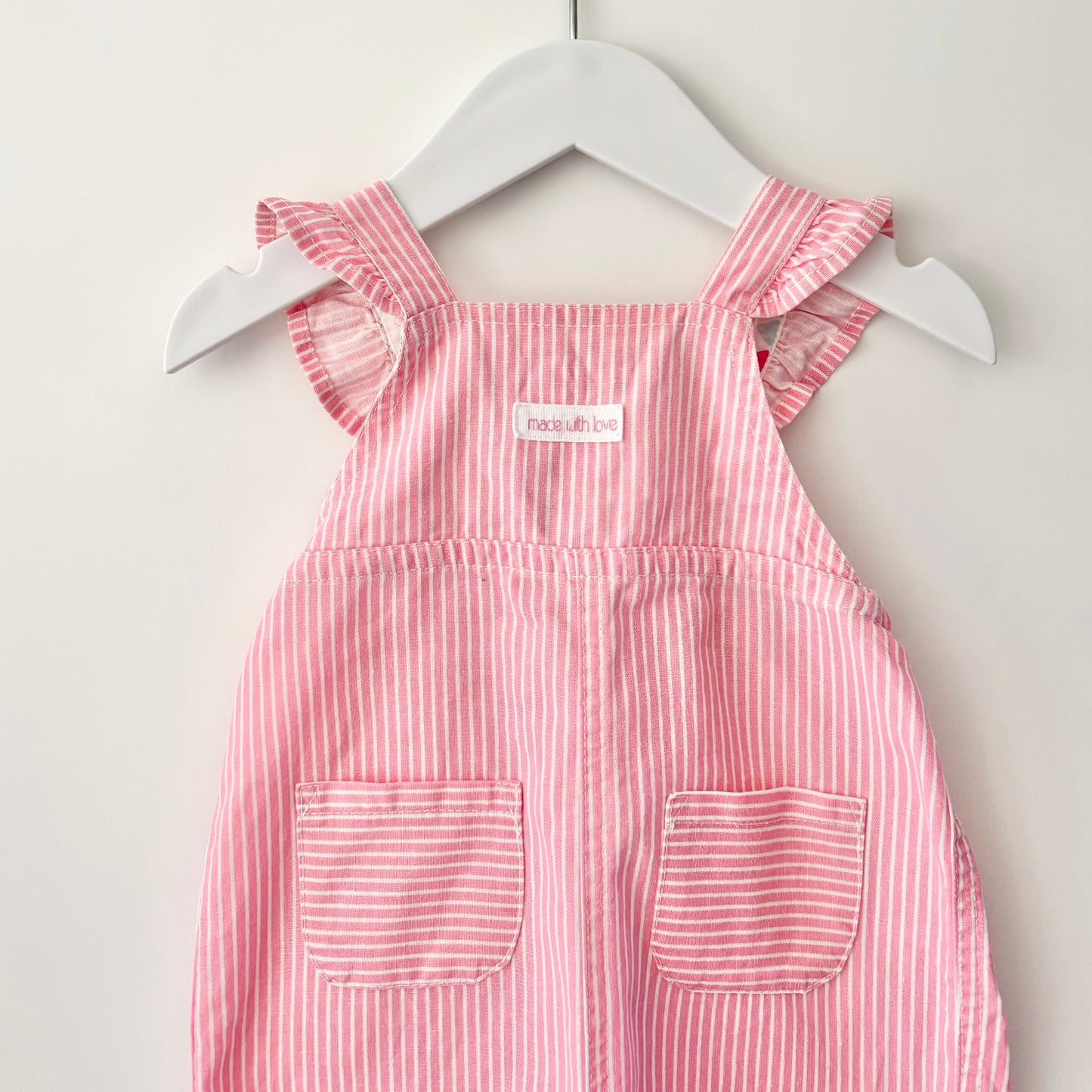 Pumpkin Patch Pinstripe Overalls, 3-6m