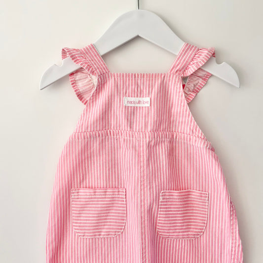 Pumpkin Patch Pinstripe Overalls, 3-6m