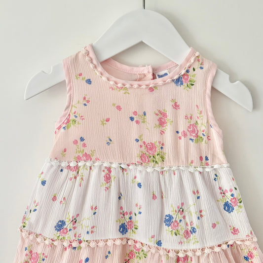 Crochet Floral Dress, 6-12m