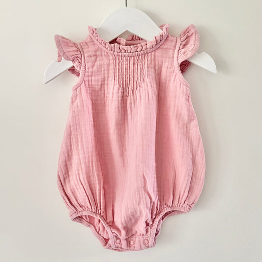 Teeny Weeny Muslin Romper, 3-6m