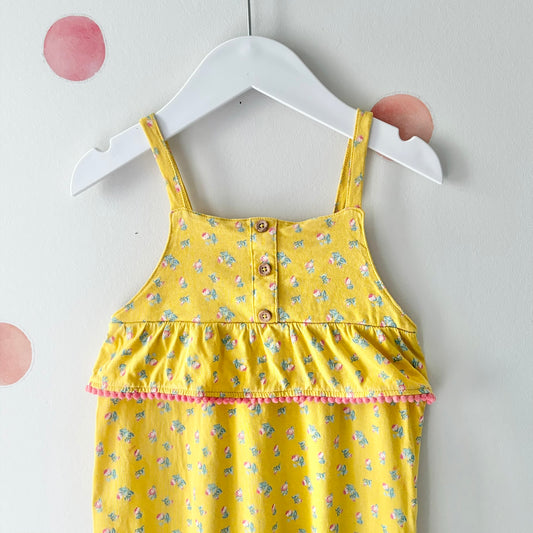 Mustard Floral Playsuit, Size 3-4