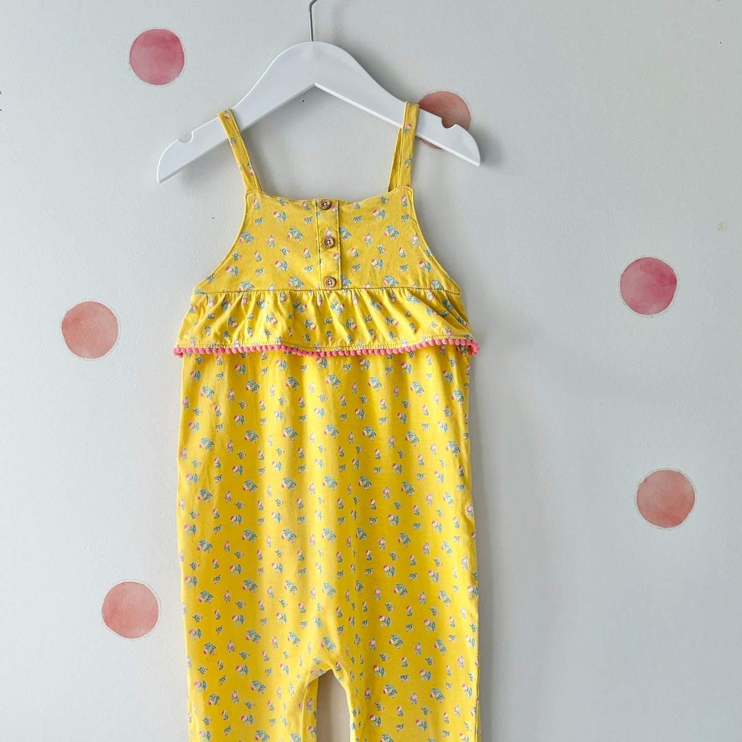 Mustard Floral Playsuit, Size 3-4