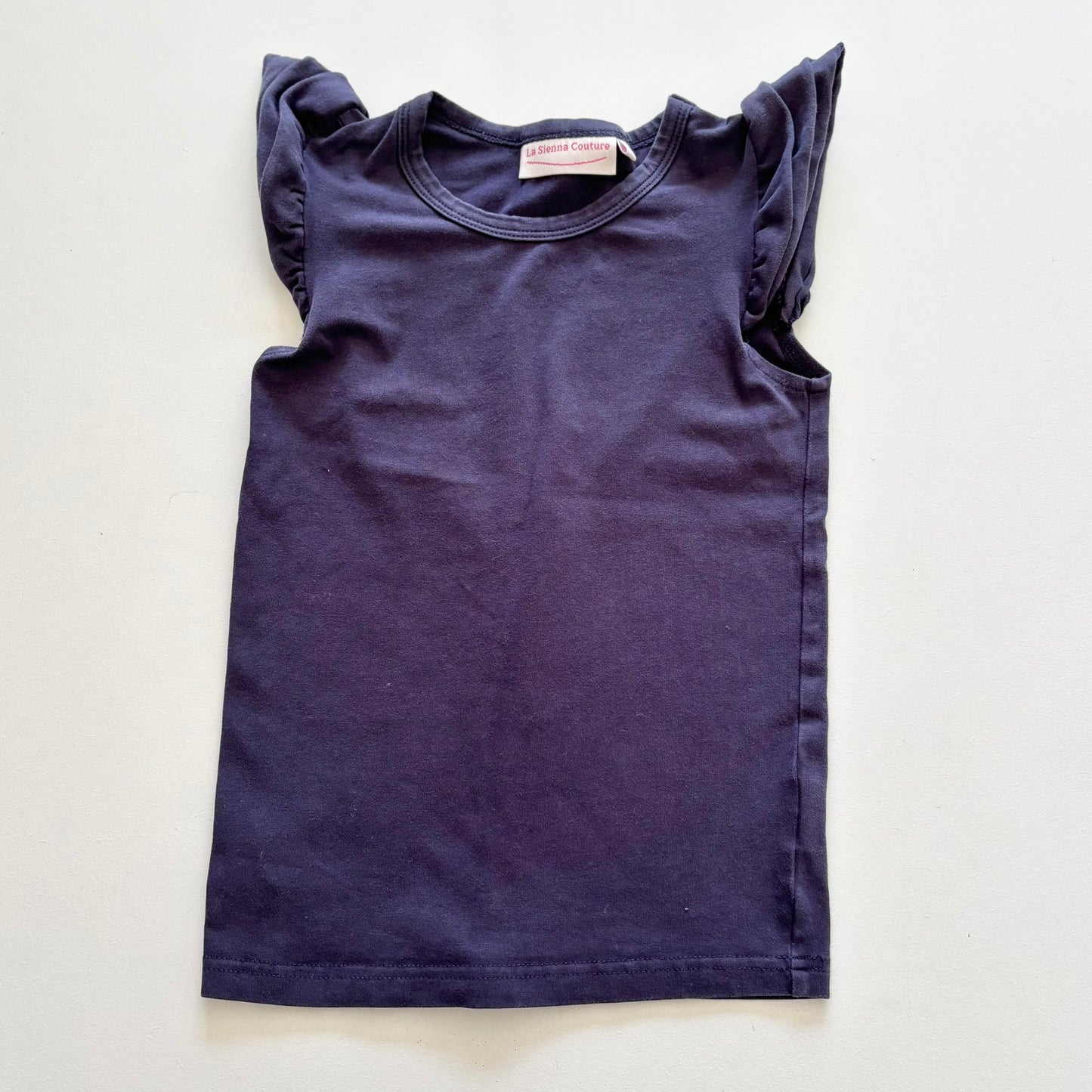 $2 BASICS - La Sienna Flutter Tee, Size 6 (Navy)
