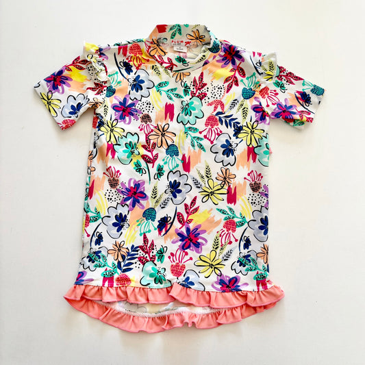 Plum Floral Rashie, Size 2