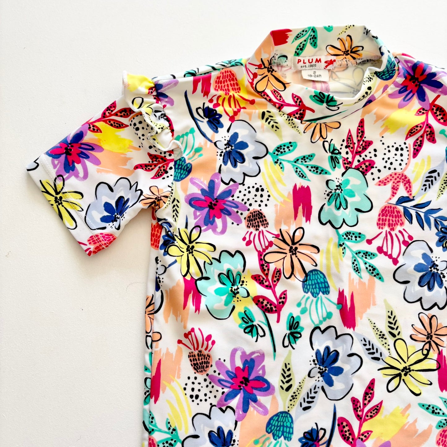 Plum Floral Rashie, Size 2