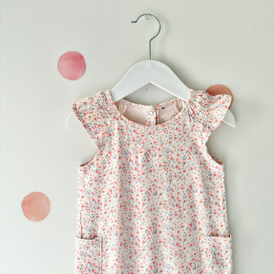 Deux Par Deux Organic Floral Playsuit, 24m