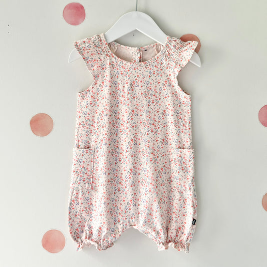 Deux Par Deux Organic Floral Playsuit, 24m