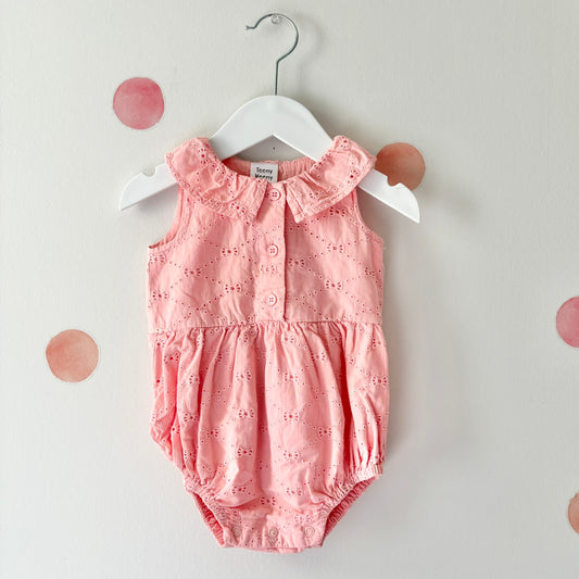 Teeny Weeny Broderie Romper, 6-12m