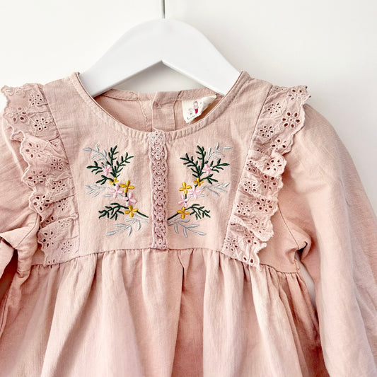 Little Folk Embroidered Blouse, Size 2