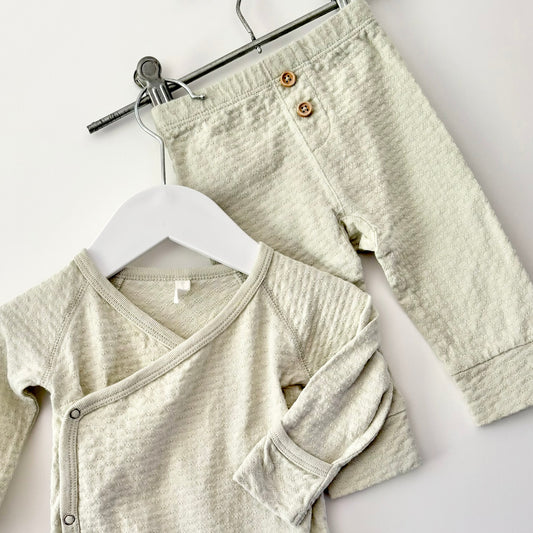 Quincy Mae Sage Waffle Set, 3-6m