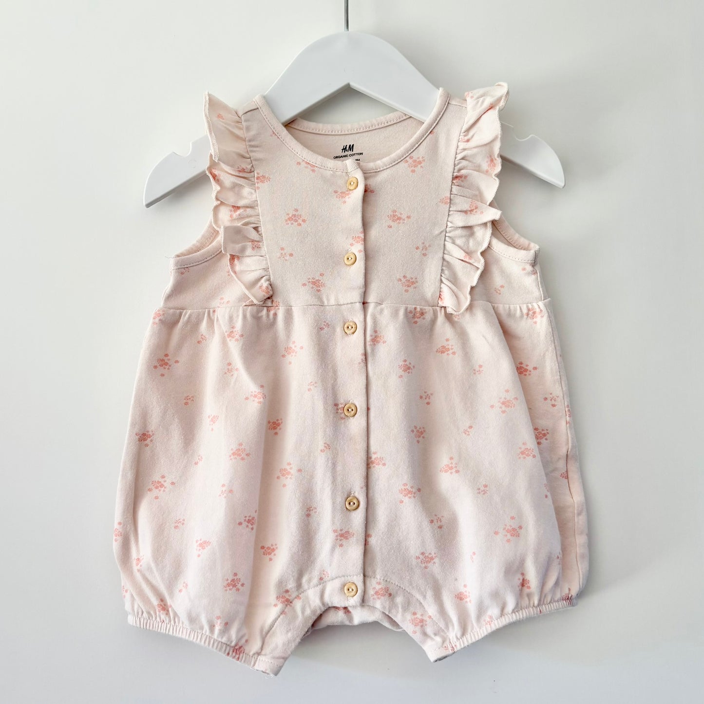 H&M Organic Floral Romper, 4-6m
