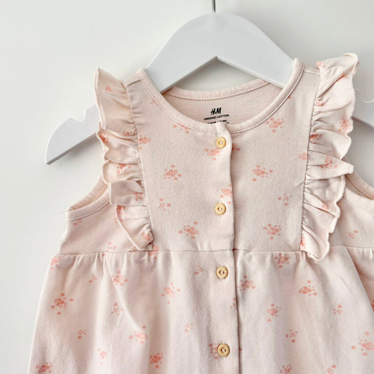 H&M Organic Floral Romper, 4-6m