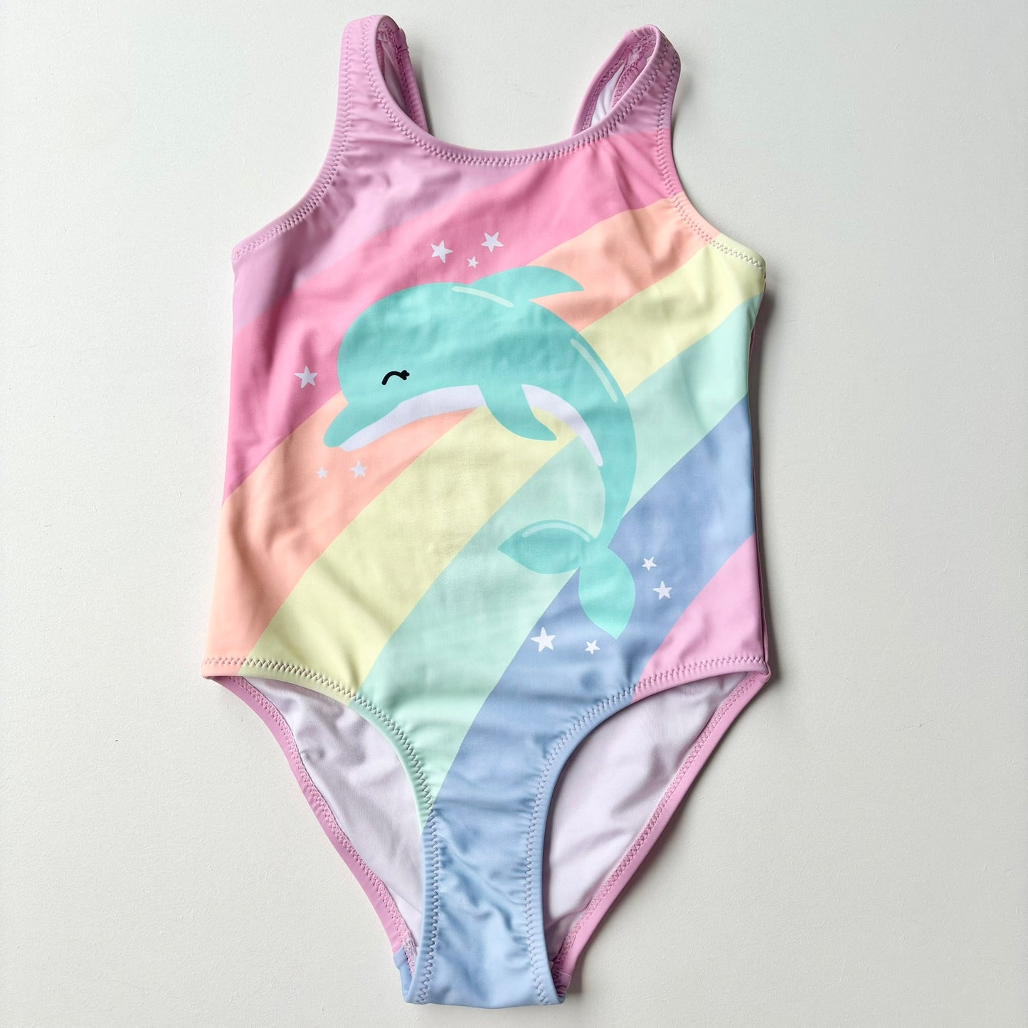 Rainbow Dolphin Swimsuit, Size 5