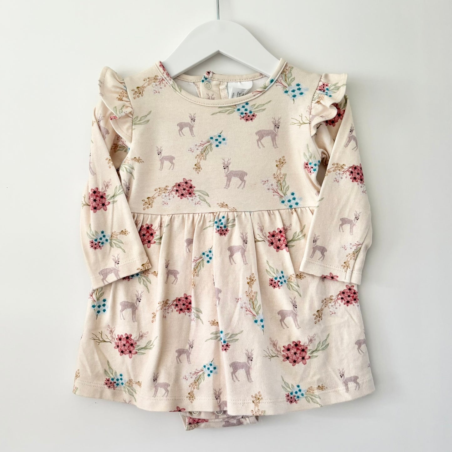 Hi-Hop Reindeer Bodysuit Dress, 12-18m