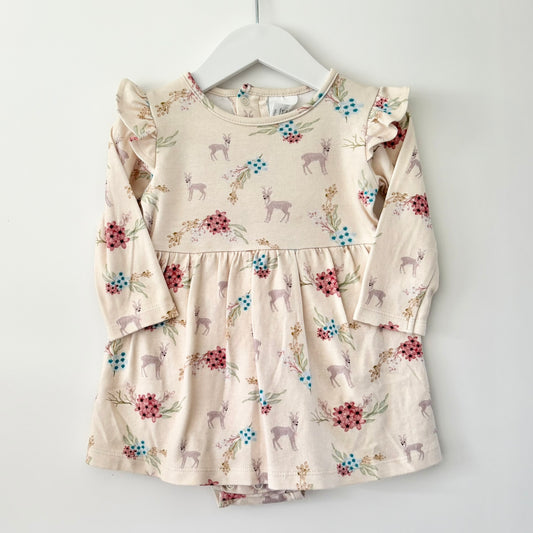 Hi-Hop Reindeer Bodysuit Dress, 12-18m