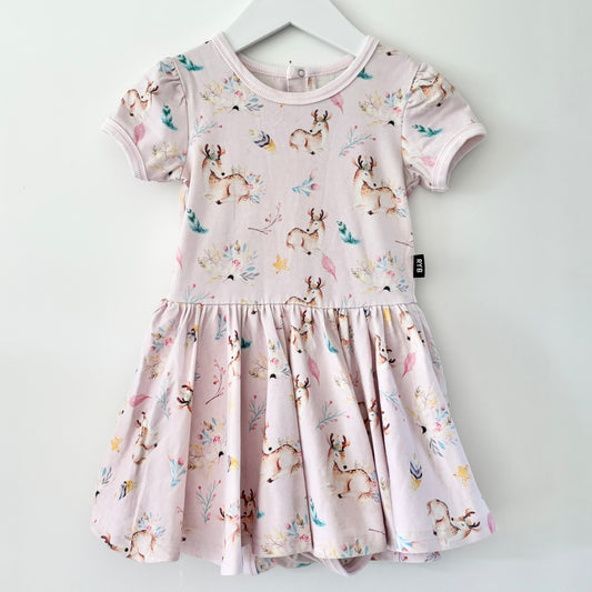 Rock Your Baby Reindeer Bodysuit Dress, 18-24m