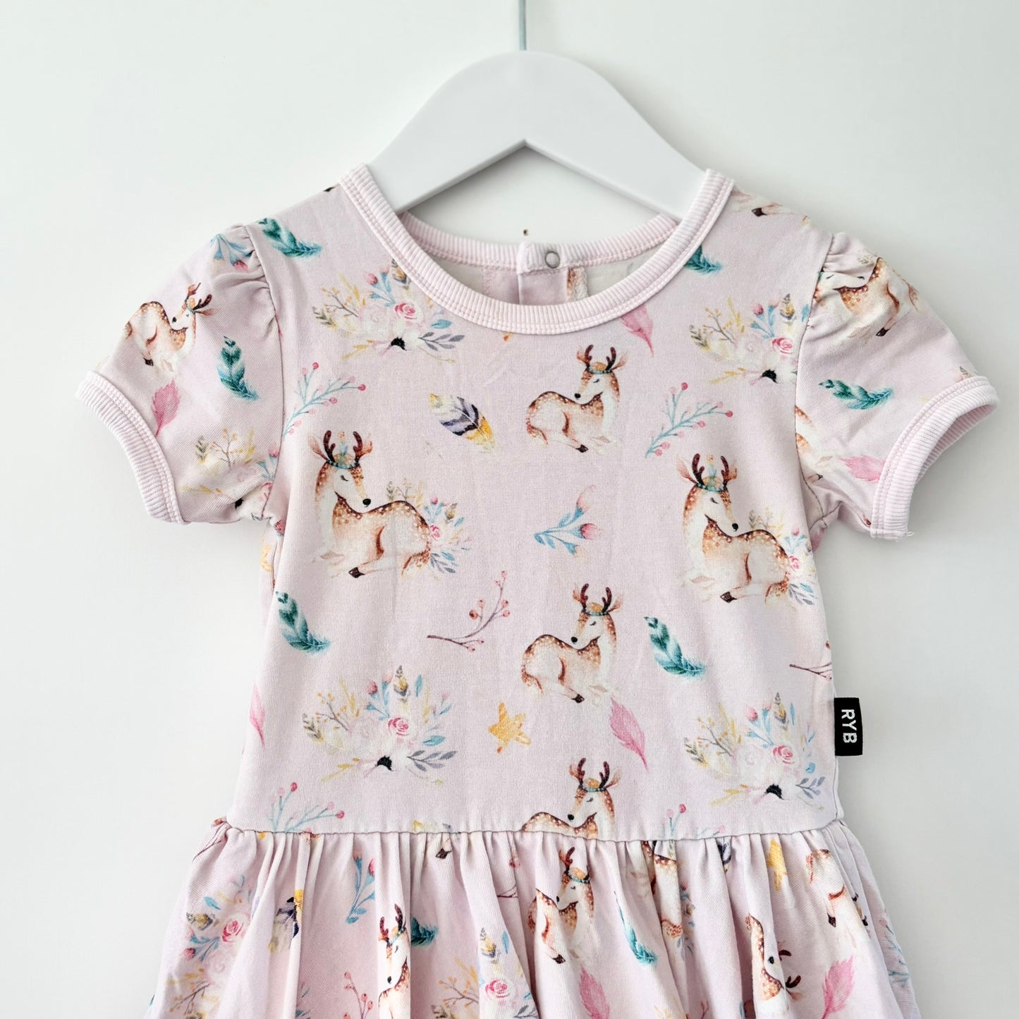 Rock Your Baby Reindeer Bodysuit Dress, 18-24m