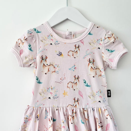 Rock Your Baby Reindeer Bodysuit Dress, 18-24m