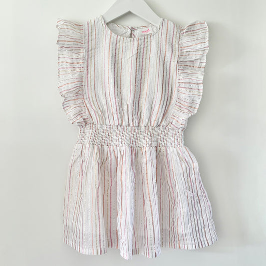 Seed Glitter Stripe Dress, Size 5