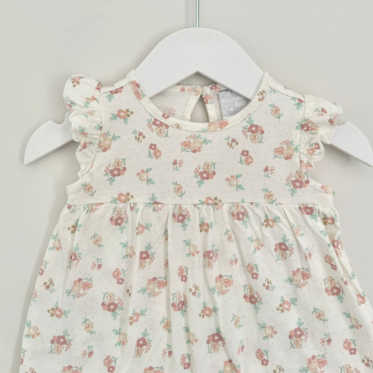 Ricochet Floral Bodysuit Dress, 0-3m