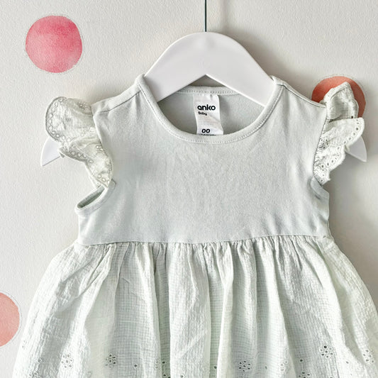 Mint Bodysuit Dress, 3-6m