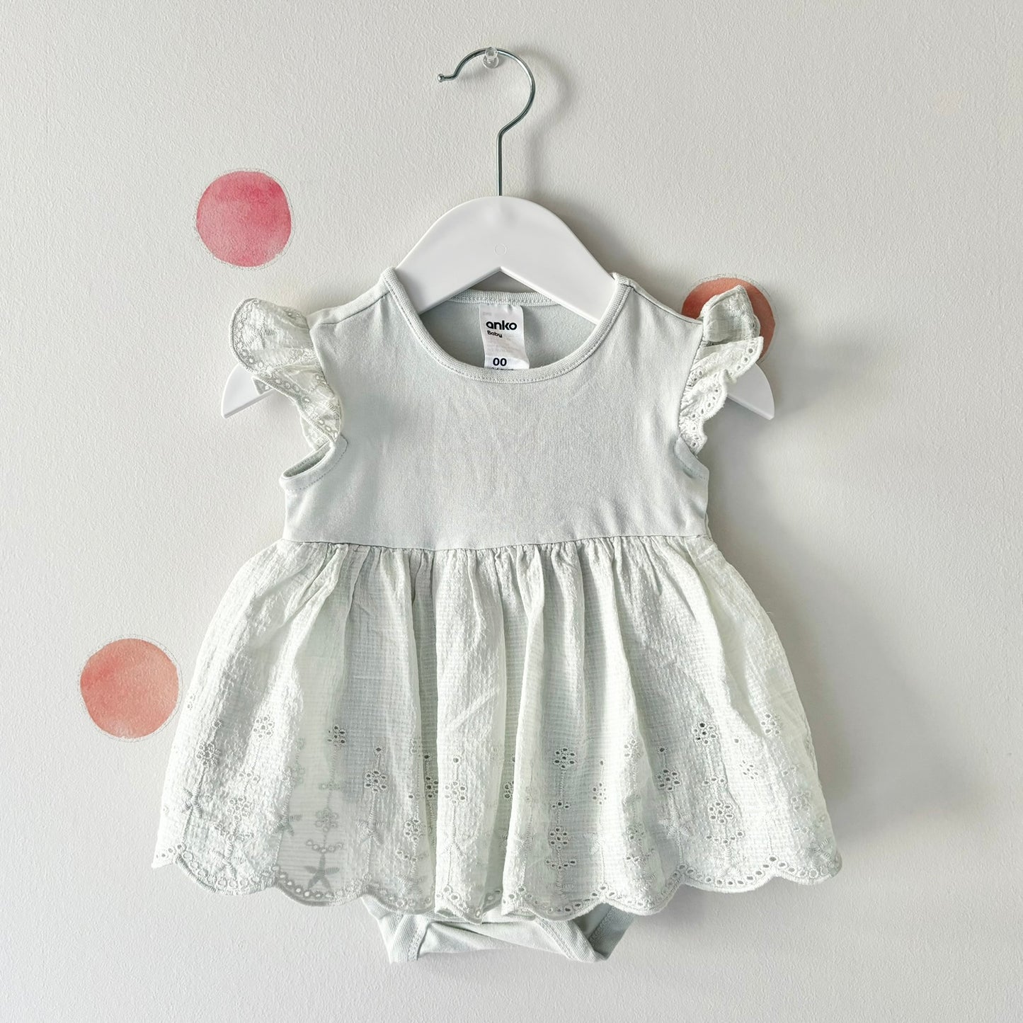 Mint Bodysuit Dress, 3-6m